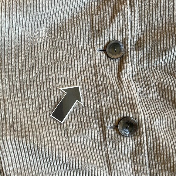J Jill Corduroy Cardigan Jacket Womens Size M Gray Peplum Collared Button Front - Picture 6 of 11